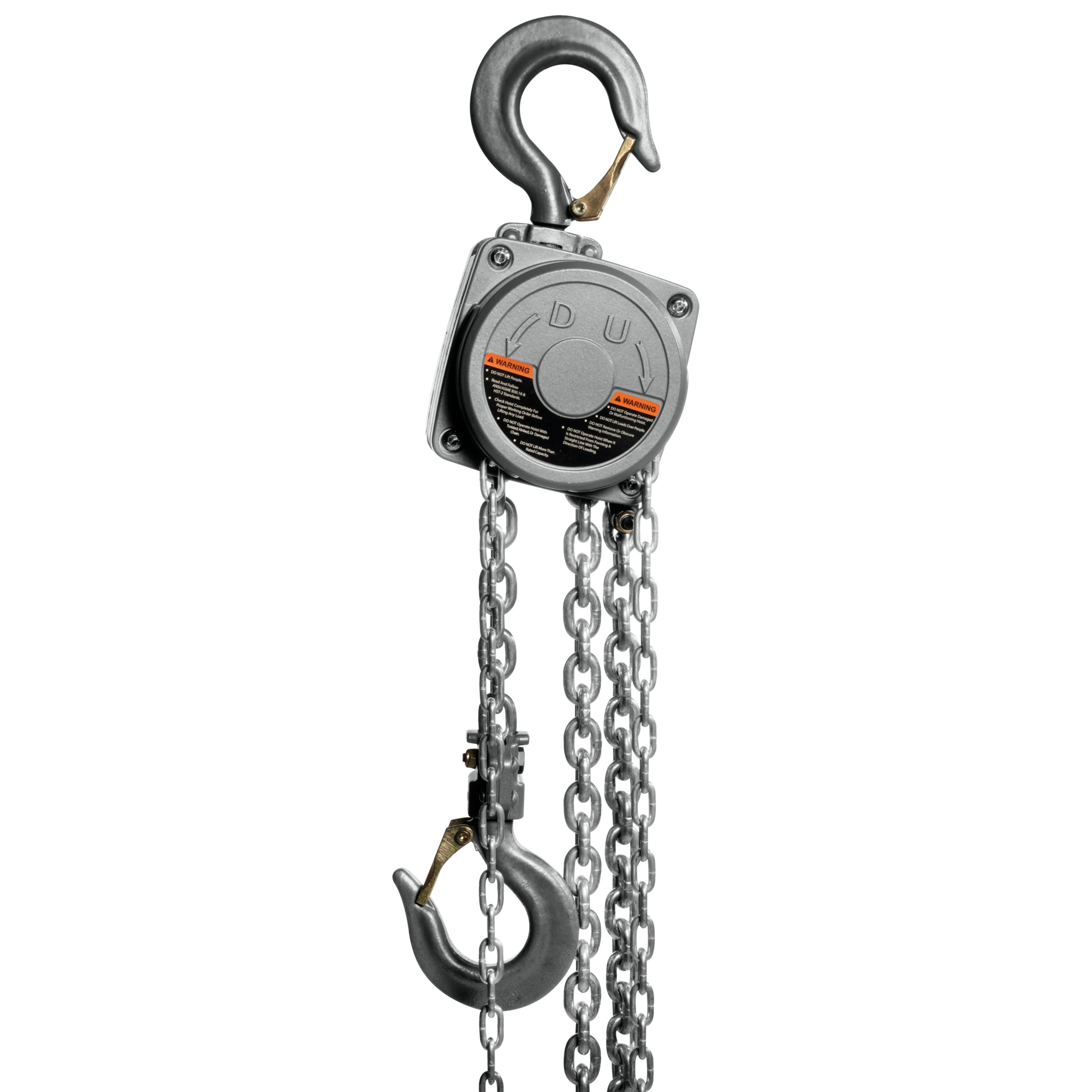 Jet, AL-100 Aluminum Manual Chain Hoist, Capacity 2000 lb, Lift Height 50 ft, Model# AL100-100-50